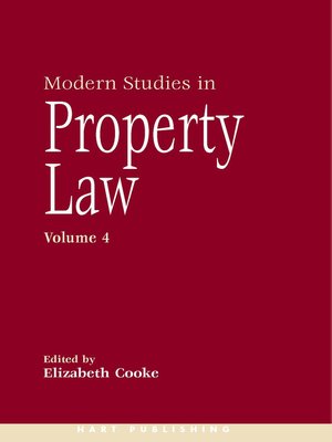 cover image of Modern Studies in Property Law, Volume 4